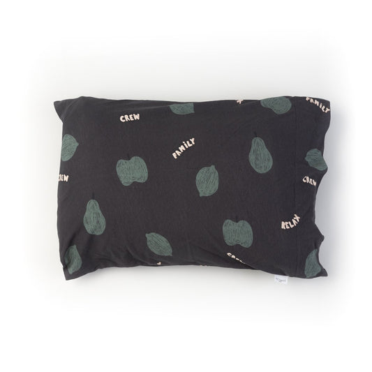 parure linge de lit enfant bébé jersey tout doux imprimé fruité coloris foncé oreiller rectangle
