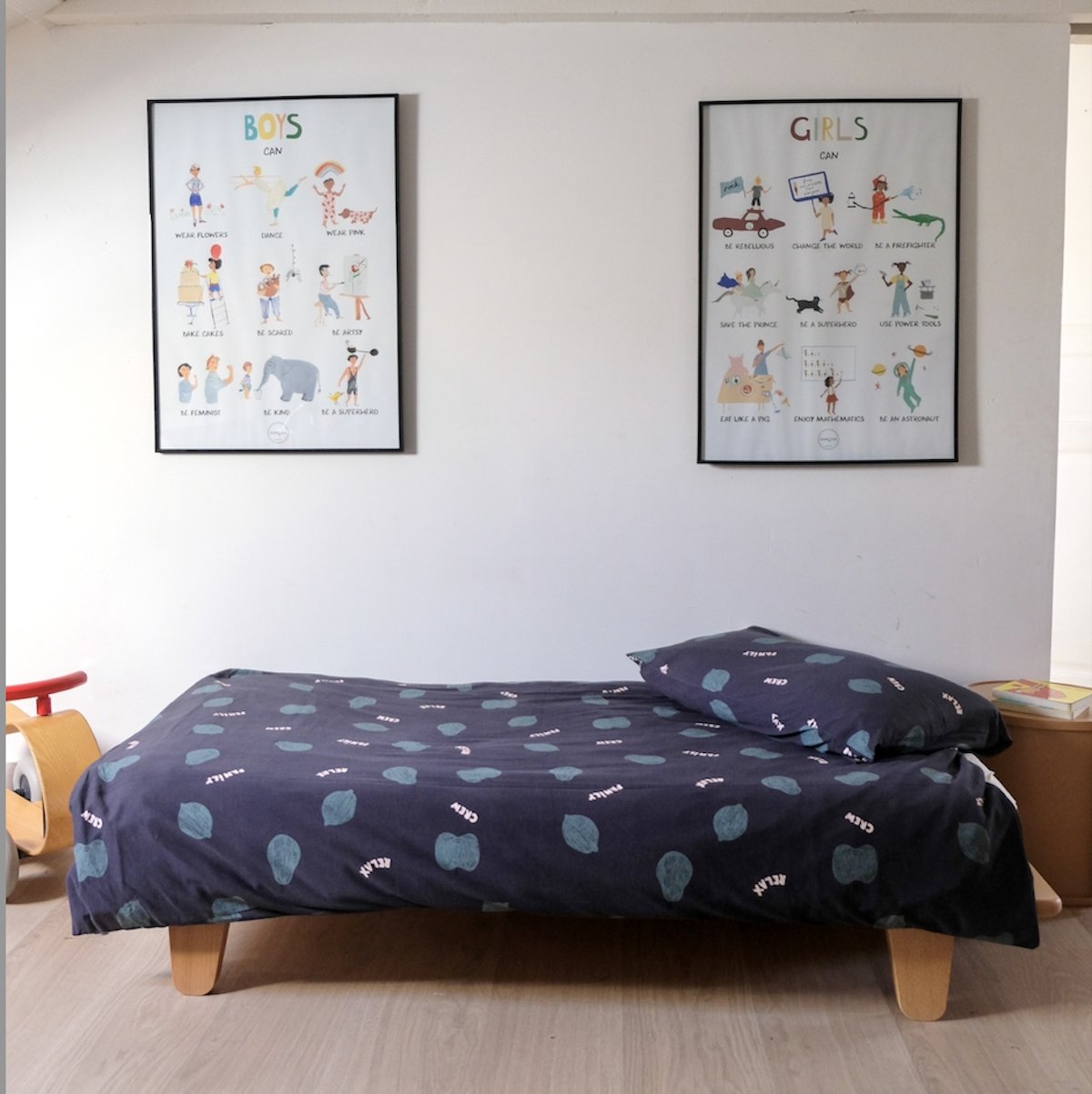 parure linge de lit enfant bébé jersey tout doux imprimé fruité coloris foncé
