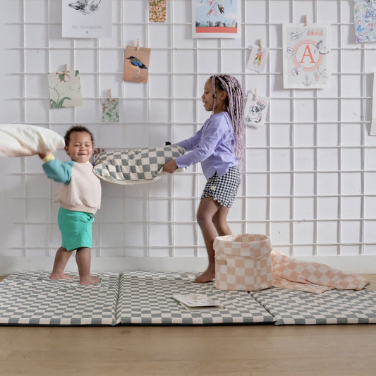 rallonge xxl grand format tapis d eveil motricte et jeux bebe enfant damier vert