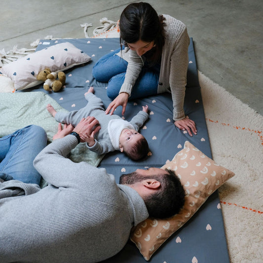 rallonge tapis à hauteur d'enfant motif coeur