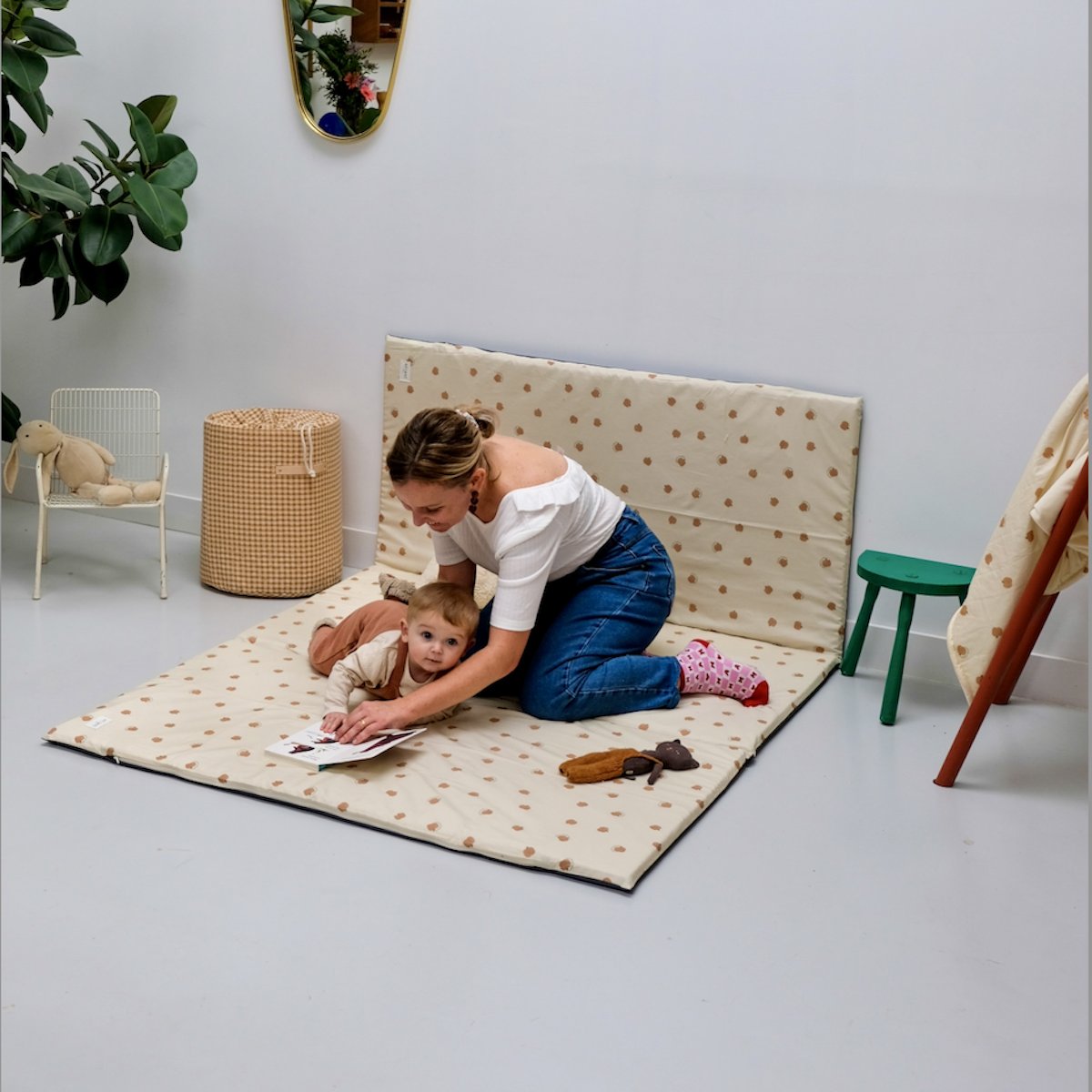 housse rallonge tapis d eveil et jeux bebe enfant motif pomme d'amour 