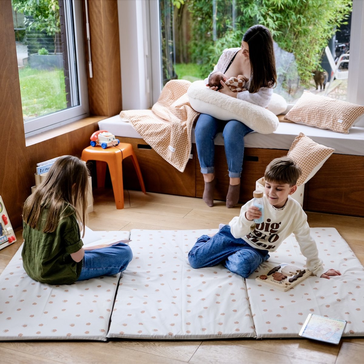 housse rallonge tapis d eveil motricite et jeux bebe enfant motif pomme d'amour 