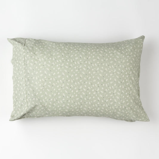 taie d'oreiller rectangle en jersey tout doux coloris sauge