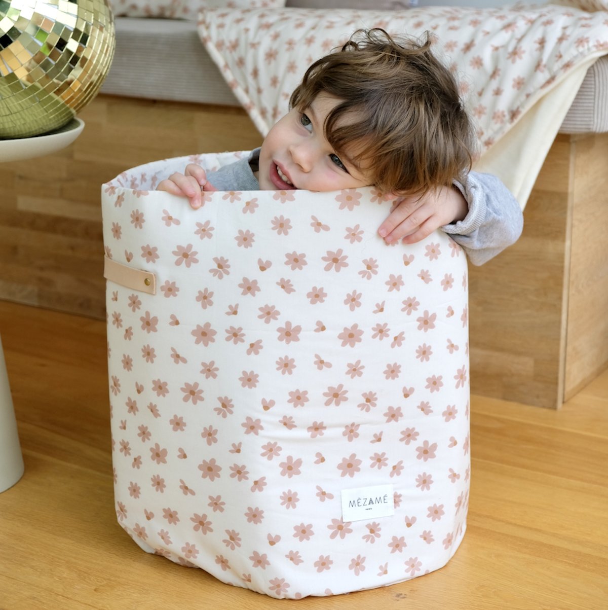 panier de rangement grand format fleuri nomade