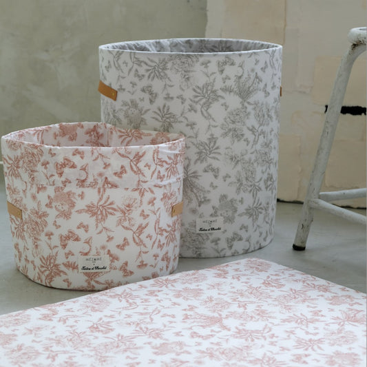 panier de rangement grand format bebe enfant  collaboration tartine&chocolat coloris gris 