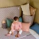 panier de rangement jouet chambre grand format motif fleurs et carreaux
