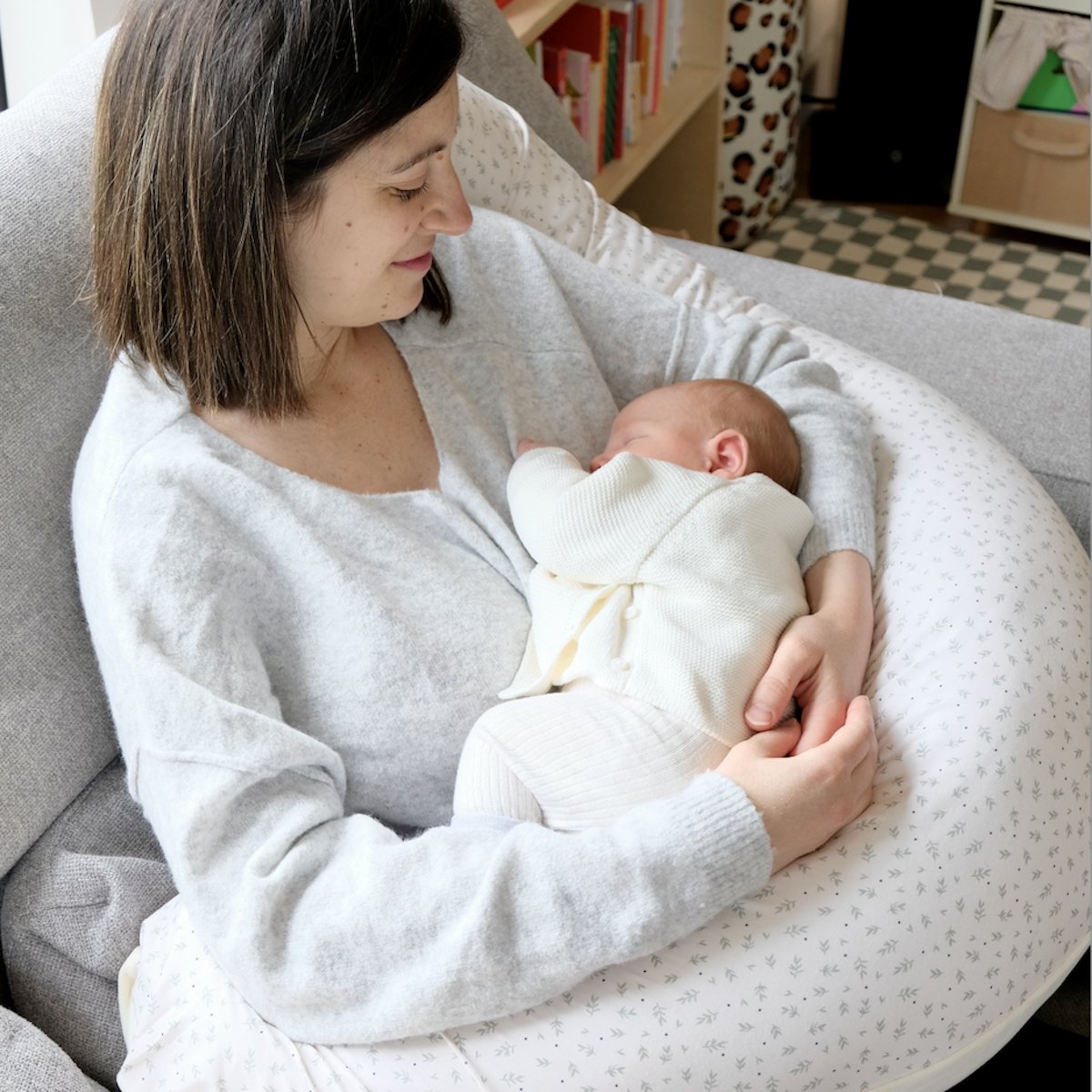 coussin d'allaitement  jersey tout doux cueillette milk