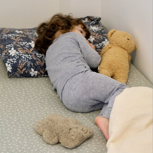 drap housse bébé enfant en jersey tout doux coloris sauge