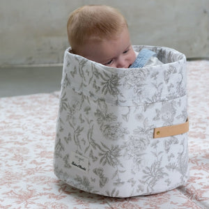 cesta de almacenamiento juguetes formato pequeño bebé niño colaboración tartine&chocolat color gris