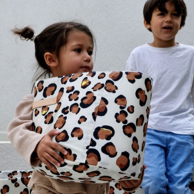 petit panier de rangement leopard
