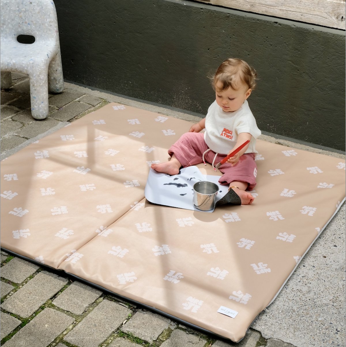 tapis d eveil waterproof motricite et jeux bebe enfant waterproof imprimé air de je beige 