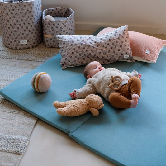 tapis d eveil motricite et jeux bebe enfant  uni vert baltique 