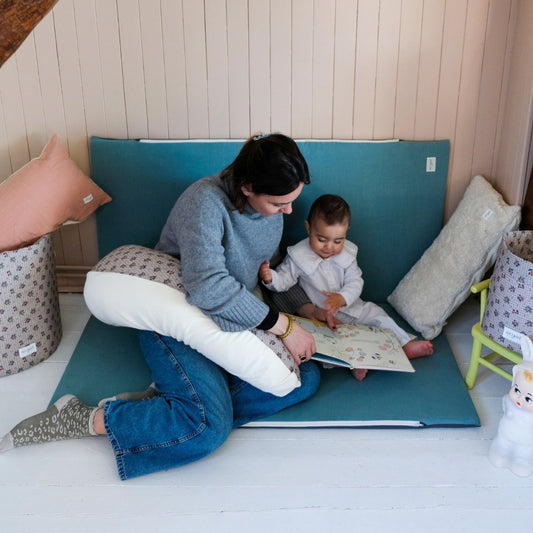 tapis d eveil  et jeux bebe enfant  uni vert baltique 