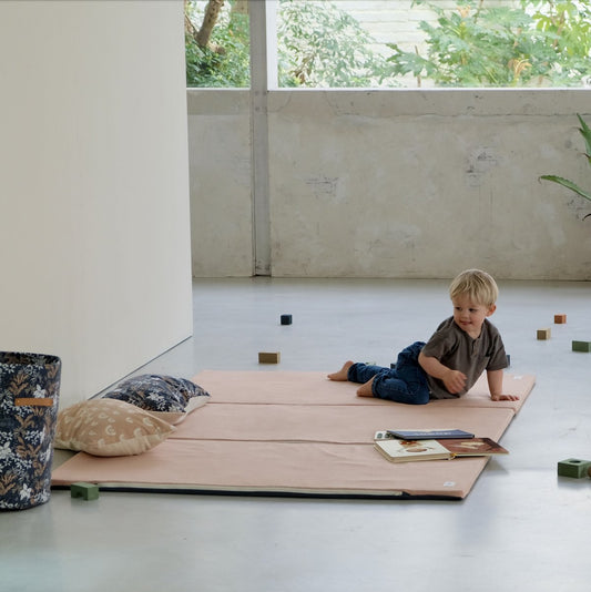 tapis d'éveil et motricité et jeux bebe enfant grand format XXL uni cassonade