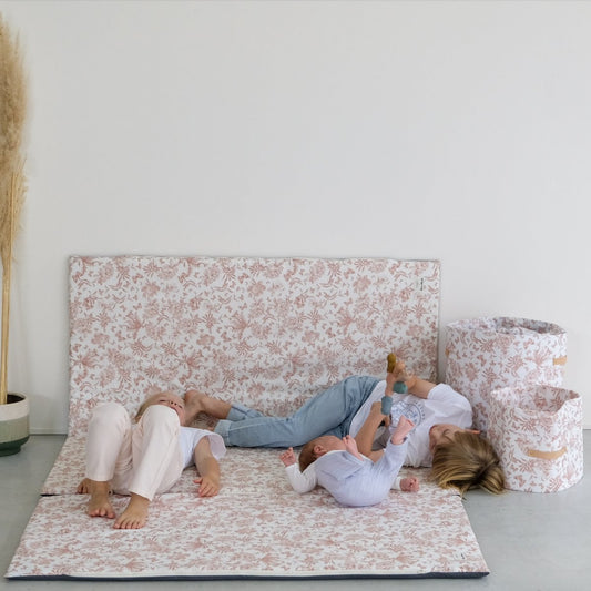 tapis d eveil motricite et jeux bebe enfant grand format XXL collaboration tartine&chocolat coloris rose