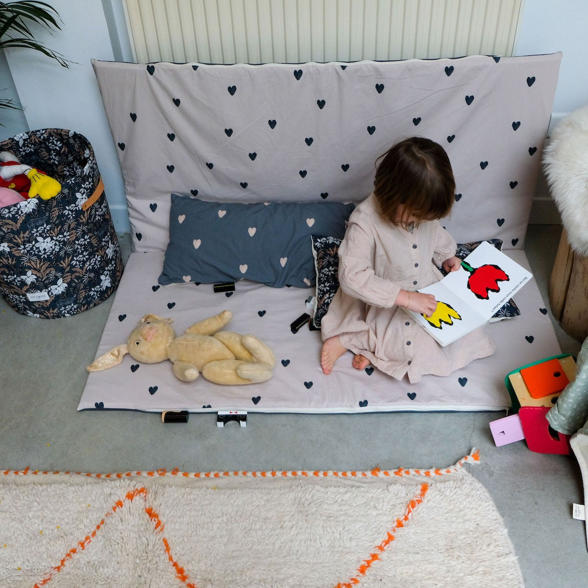 tapis de jeu motif coeur