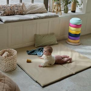 Wasserfeste Krabbelmatte Motorik und Spiel Baby Kind
wasserfest uni beige Sesame
