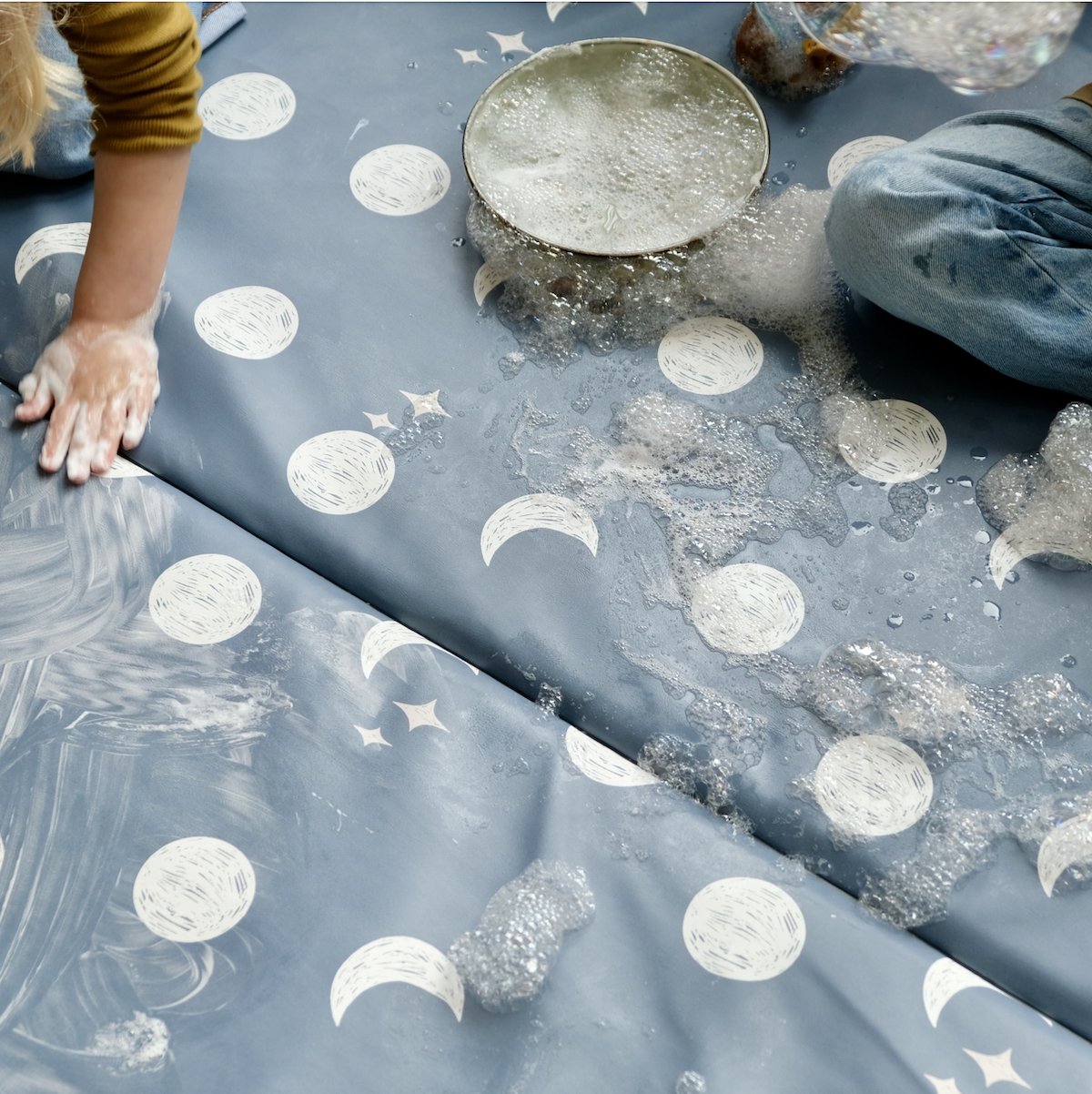 tapis d eveil DIY motricite et jeux bebe enfant  waterproof imprimé lune  to the moon 