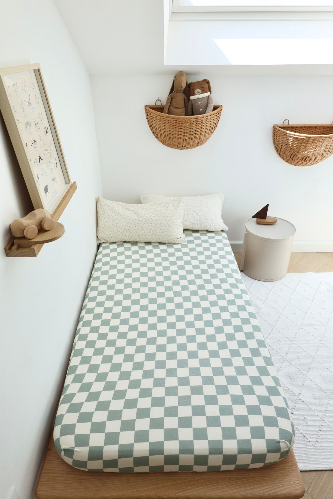 Celadon Checkered Fitted Sheet