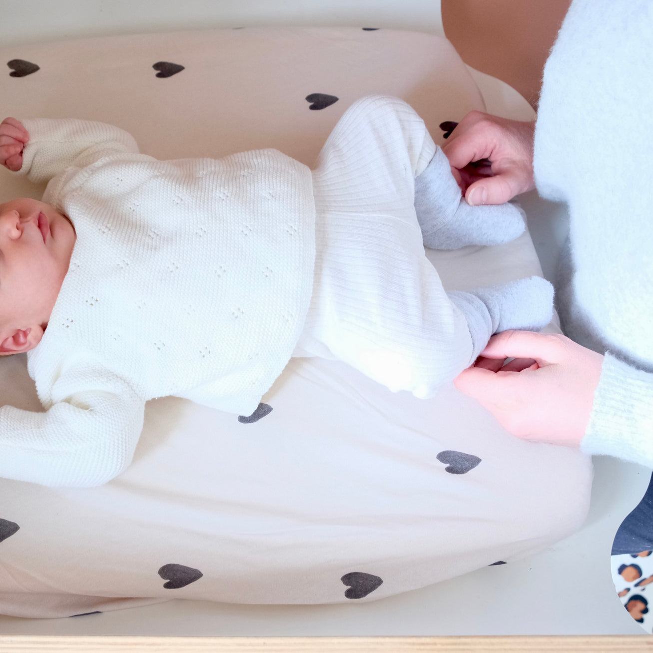 housse matelas à langer coeur