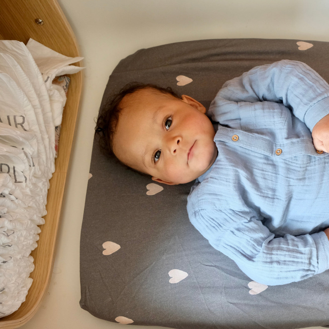 housse matelas langer couffin coeur 