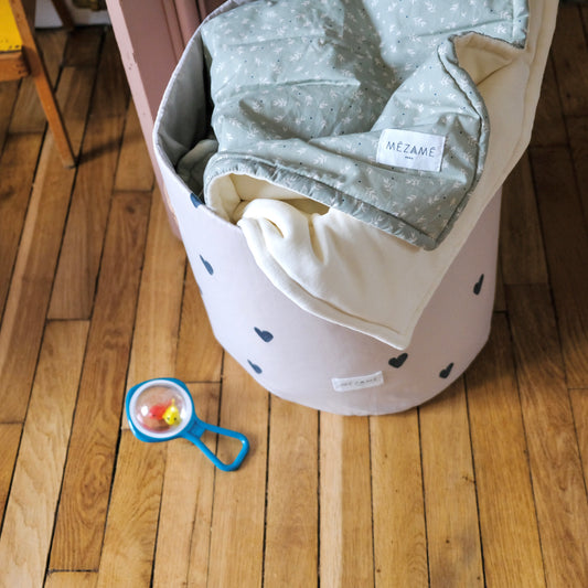 maxi couverture douillette  douce et chaude enfants parents colori pastel sauge