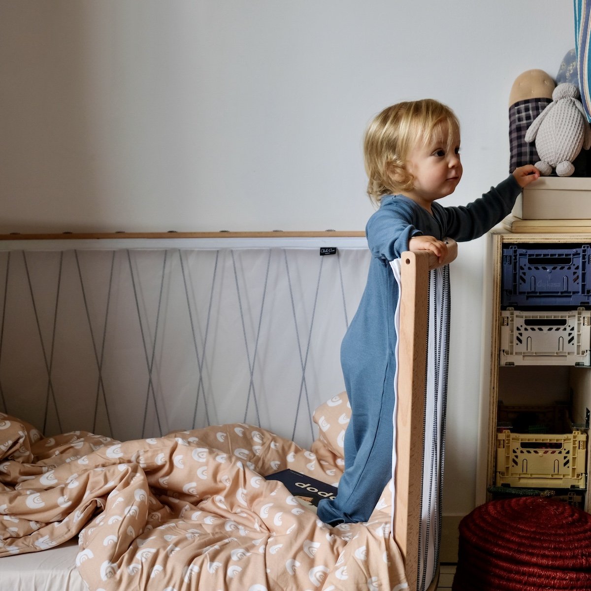 parure de lit bebe jersey arc en ciel