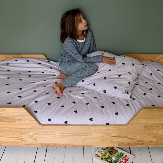 linge de lit jersey motif coeur 