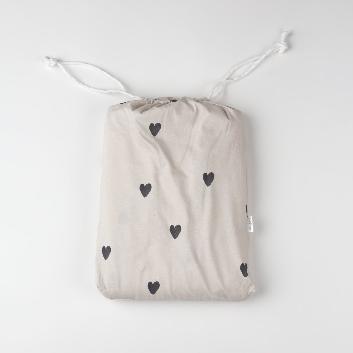parure de linge de lit jersey motif coeur pochon rangement pyjama