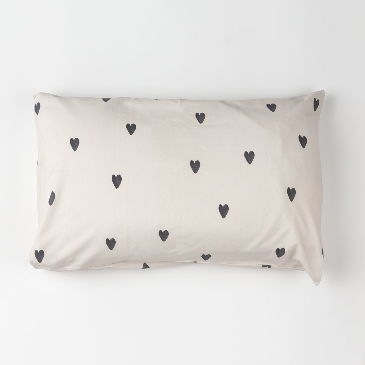 parure de linge de lit jersey motif coeur oreiller rectangle